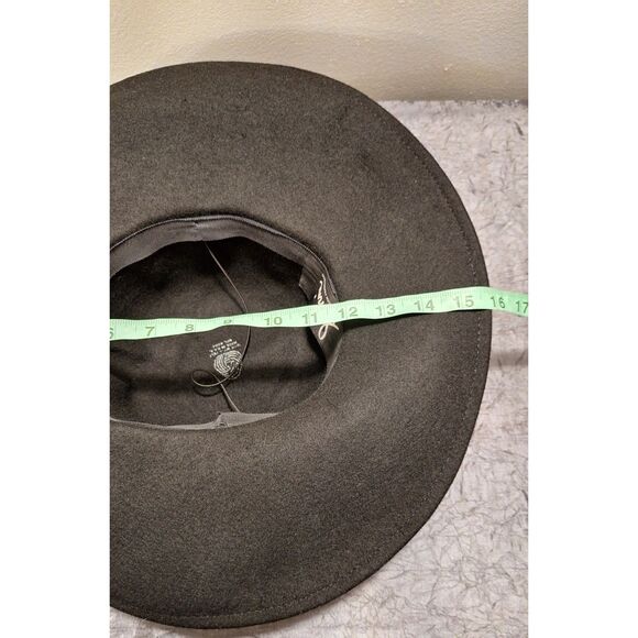 VTG SONMI SAN FRANCISCO 100% Wool Black Hat Made In‎ USA Wide Brim Gold Details